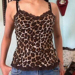 y2k leopard print tank